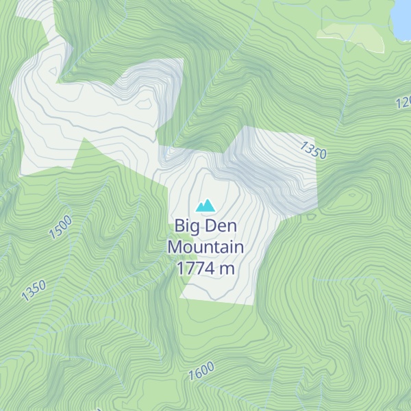 Map of Big Den Mountain