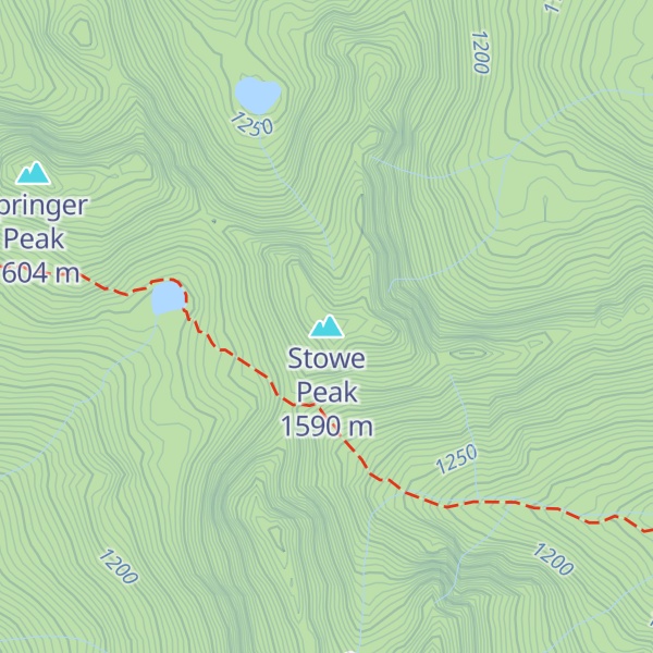 Map of Stowe Peak