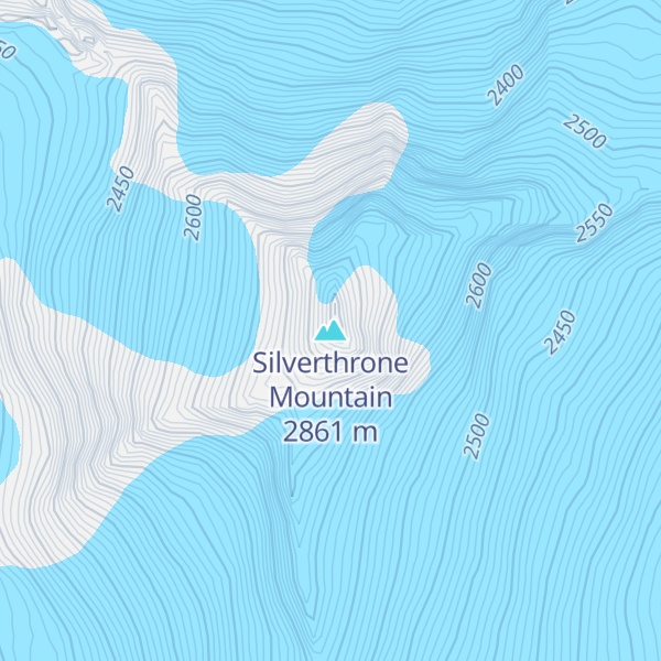 Map of Silverthrone Mountain