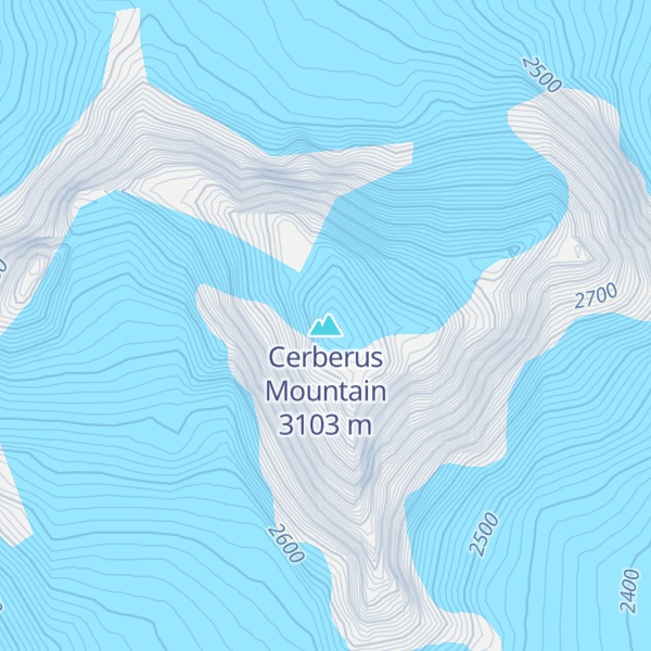 Map of Cerberus Mountain