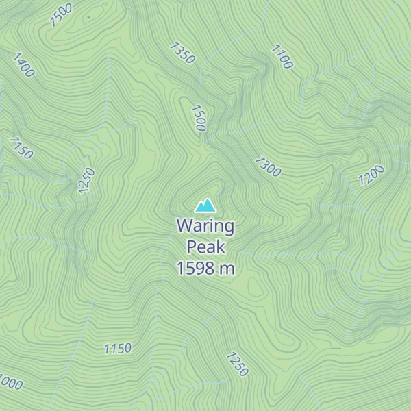 Map of Waring Peak