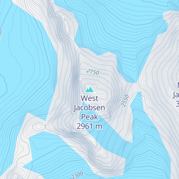 Map of West Jacobsen Peak