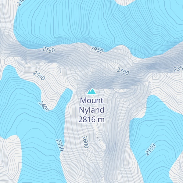 Map of Mount Nyland