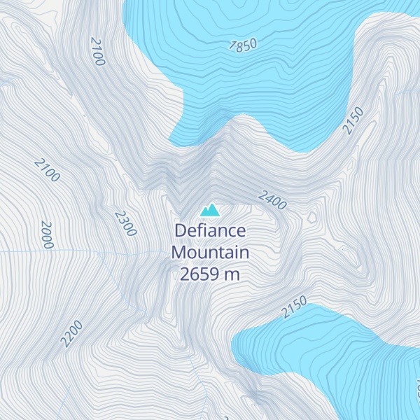 Map of Defiance Mountain
