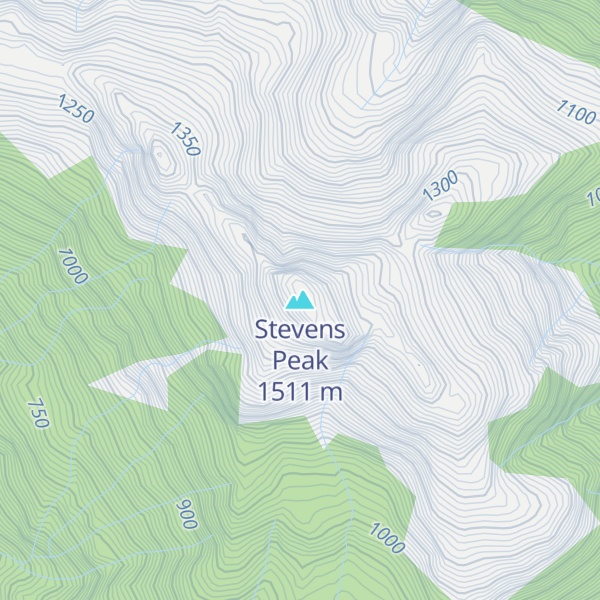 Map of Stevens Peak