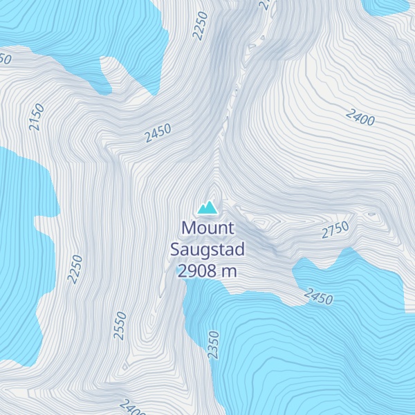 Map of Mount Saugstad