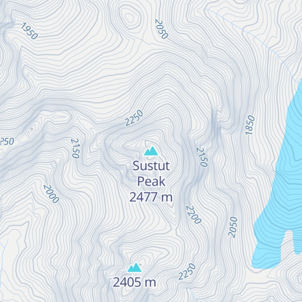 Map of Sustut Peak
