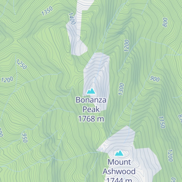 Map of Bonanza Peak