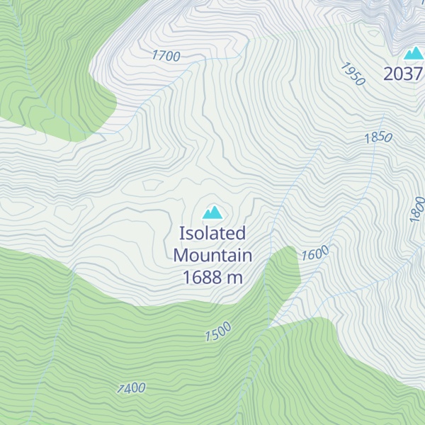 Map of Isolated Mountain