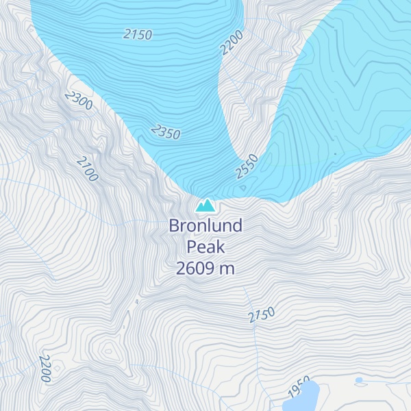 Map of Bronlund Peak