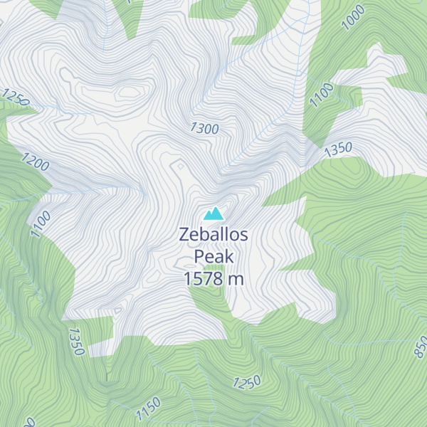 Map of Zeballos Peak