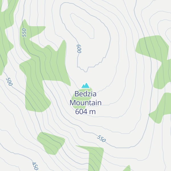 Map of Bedzia Mountain