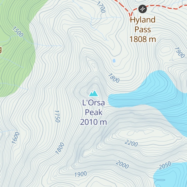 Map of L'Orsa Peak
