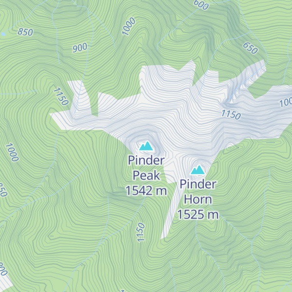 Map of Pinder Peak