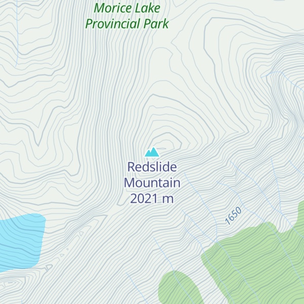 Map of Redslide Mountain