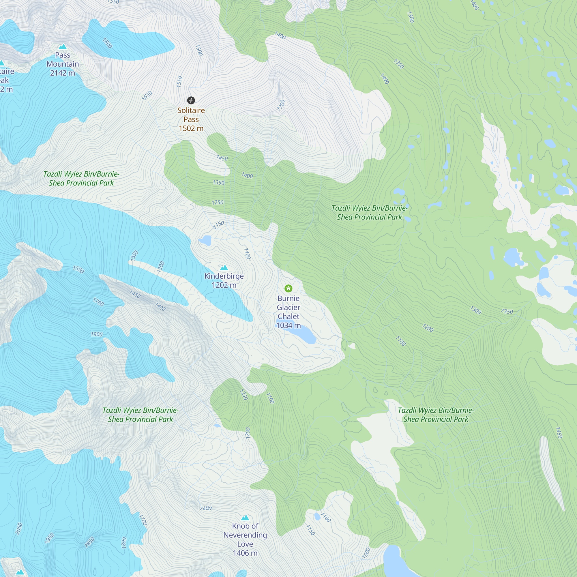 Burnie Glacier Chalet map