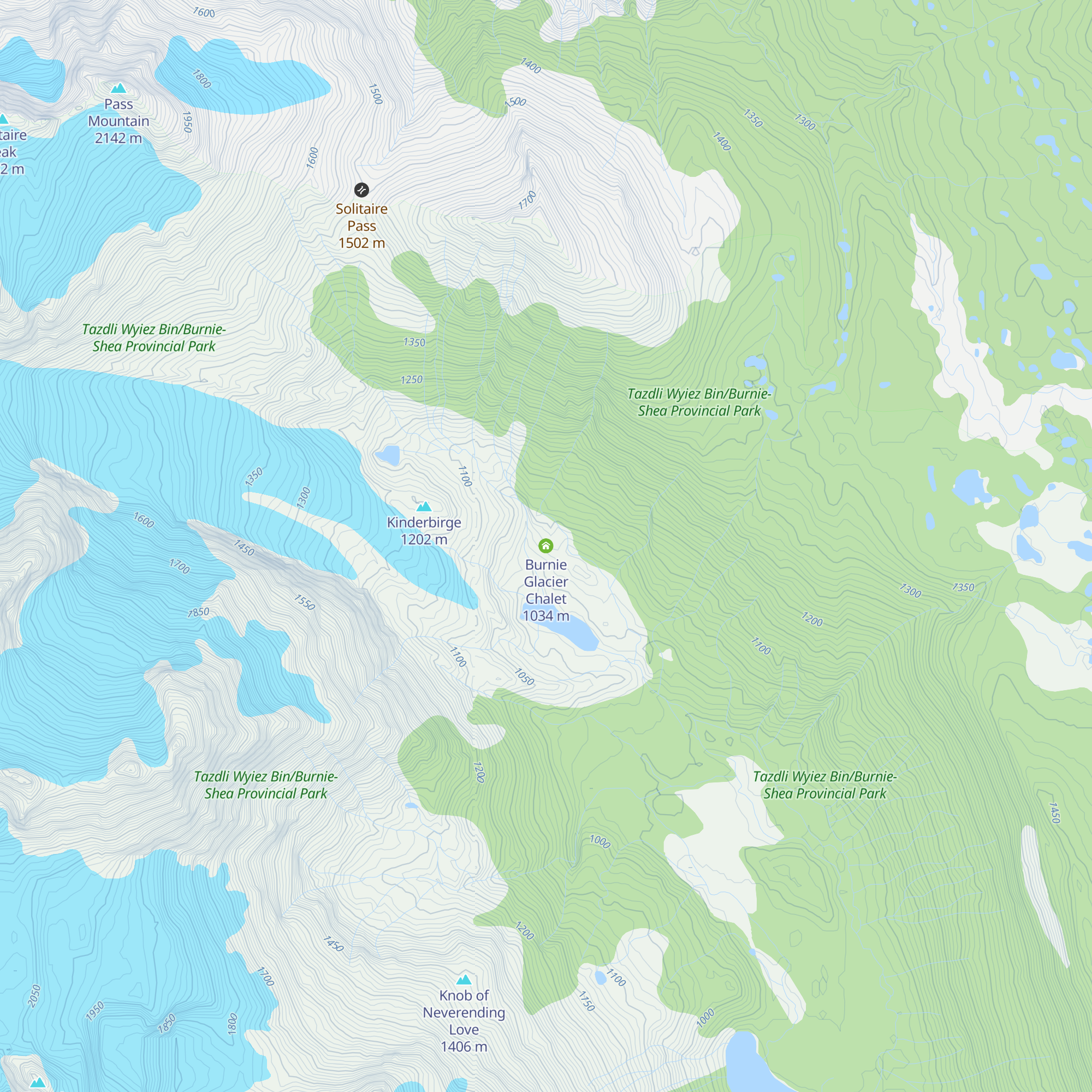 Burnie Glacier Chalet map
