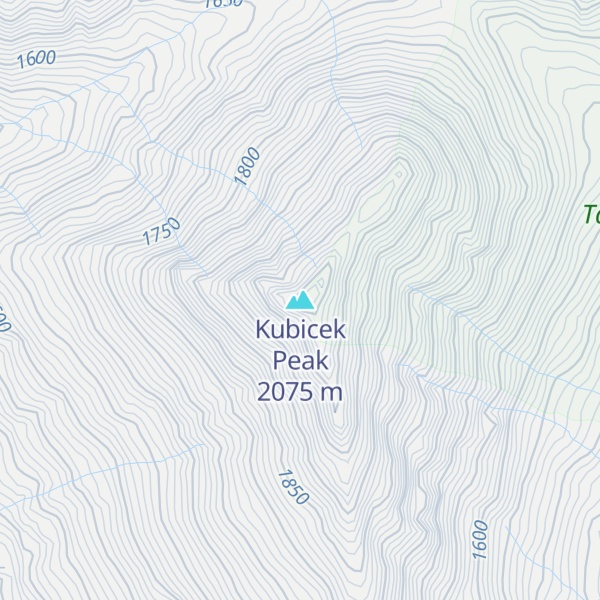 Map of Kubicek Peak
