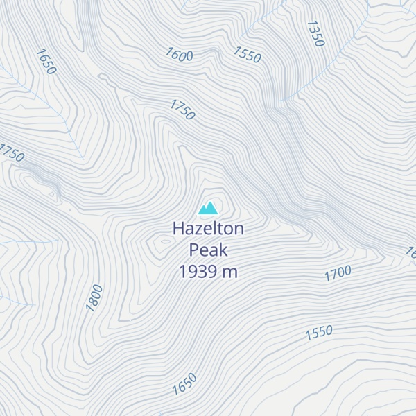 Map of Hazelton Peak