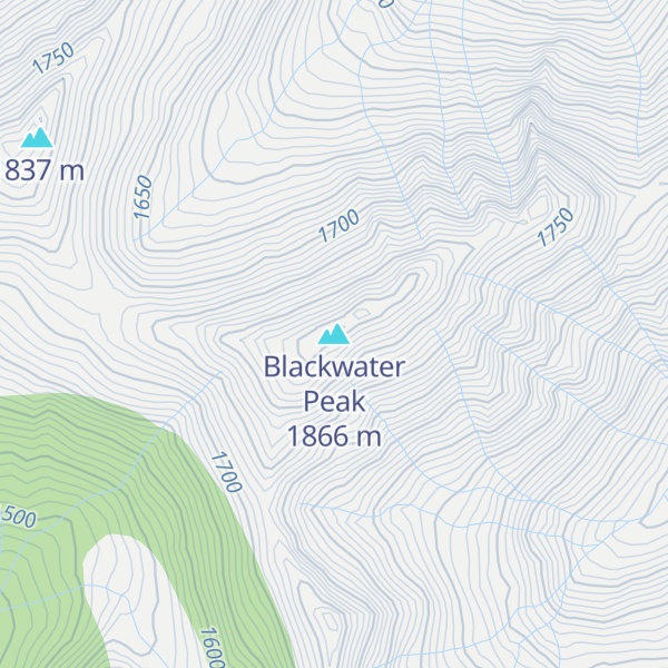 Map of Blackwater Peak