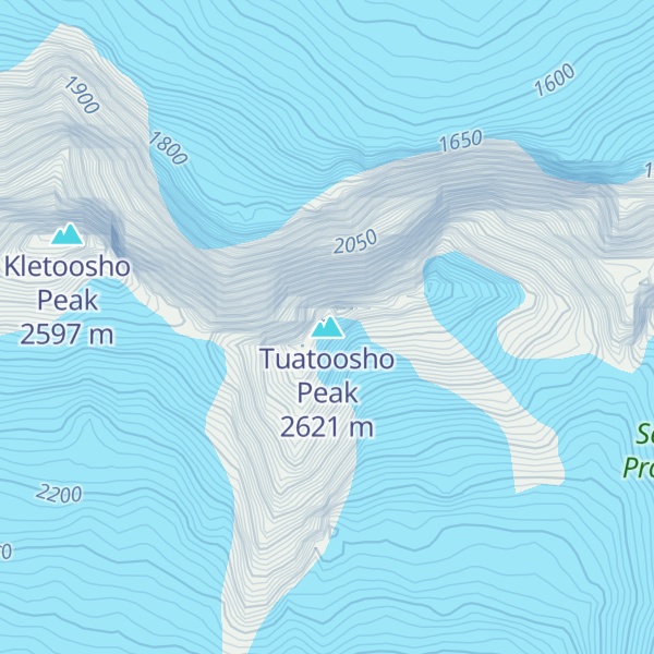 Map of Tuatoosho Peak