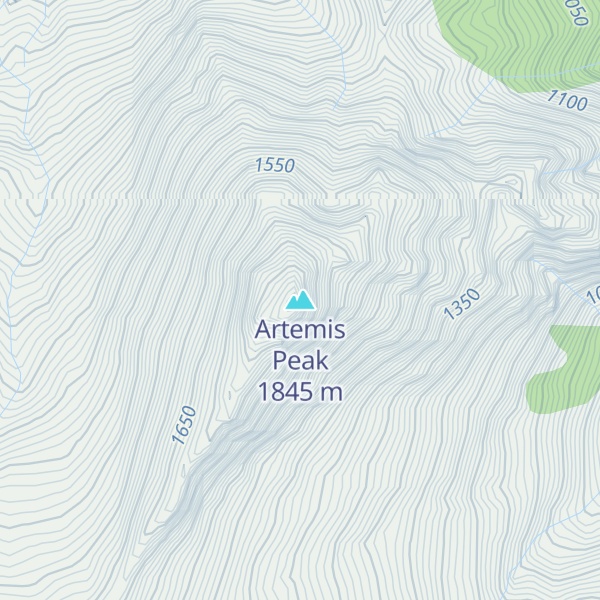 Map of Artemis Peak