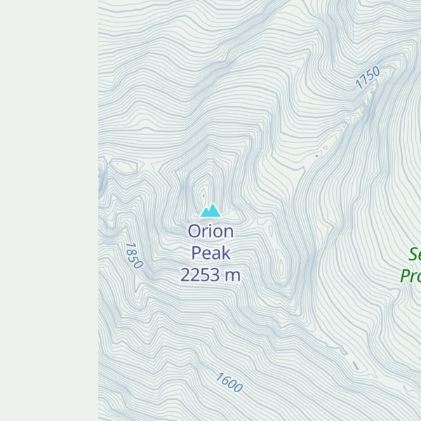 Map of Orion Peak