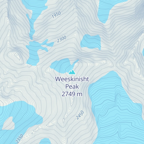 Map of Weeskinisht Peak
