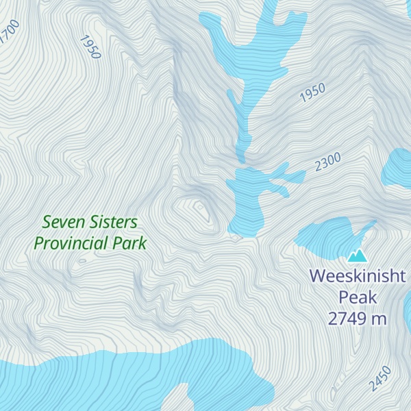 Map of Tlooki Peak