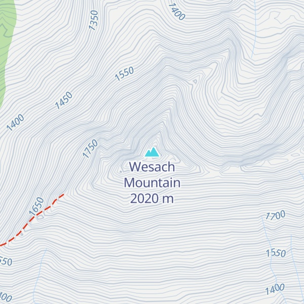 Map of Wesach Mountain