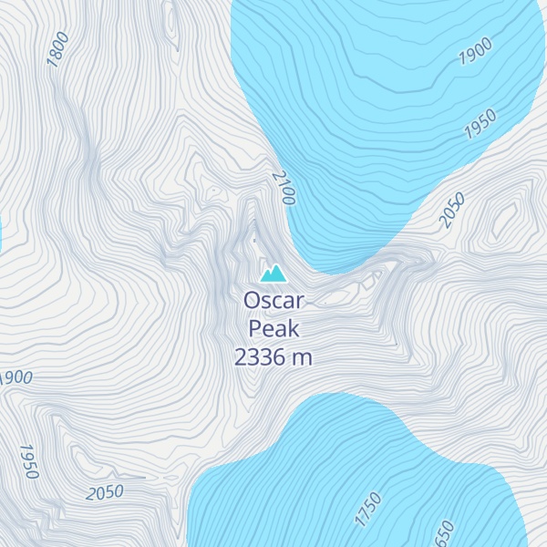 Map of Oscar Peak