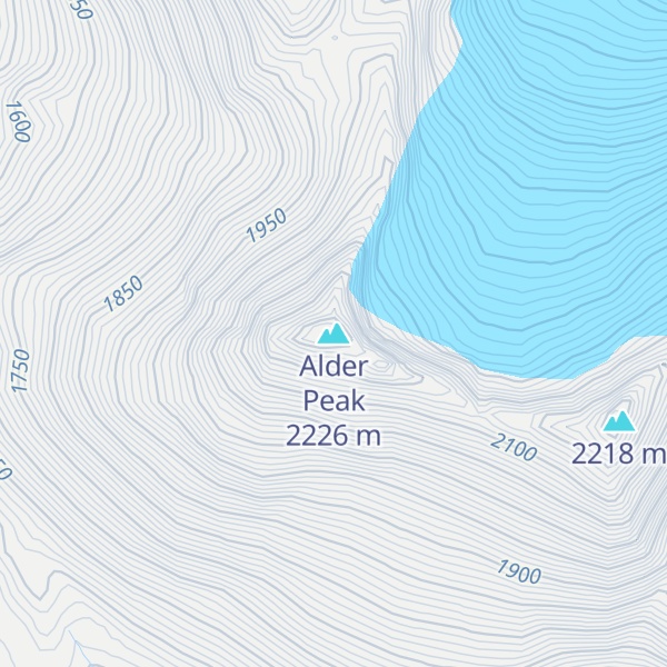 Map of Alder Peak