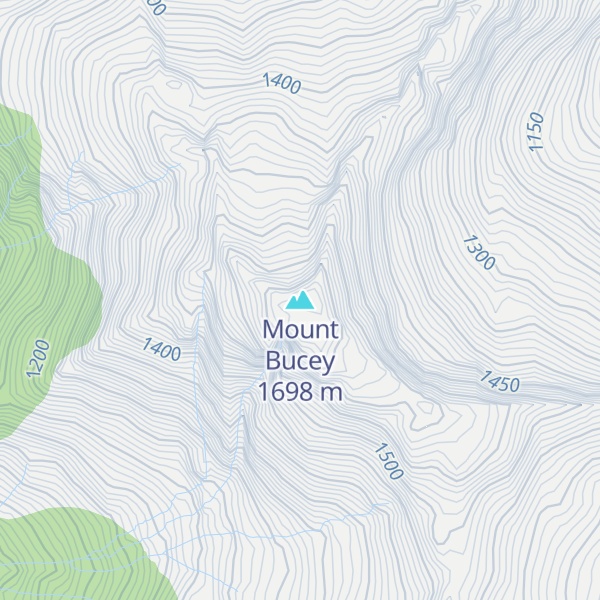 Map of Mount Bucey