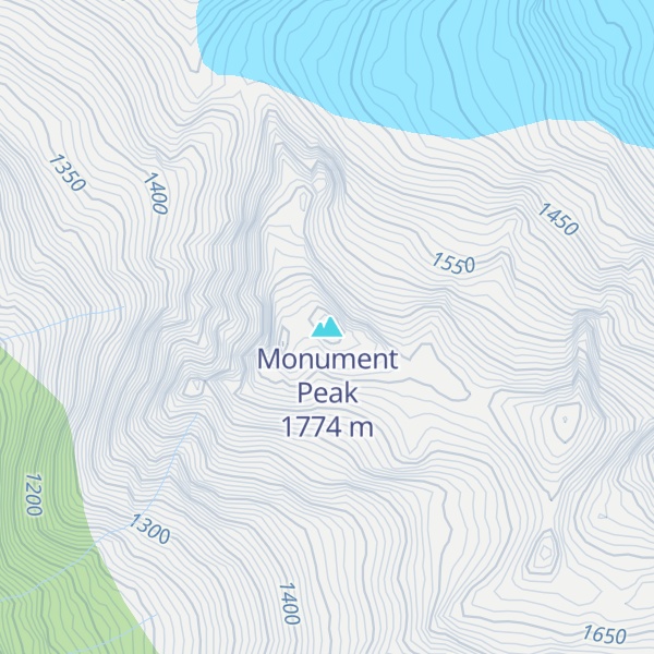 Map of Monument Peak