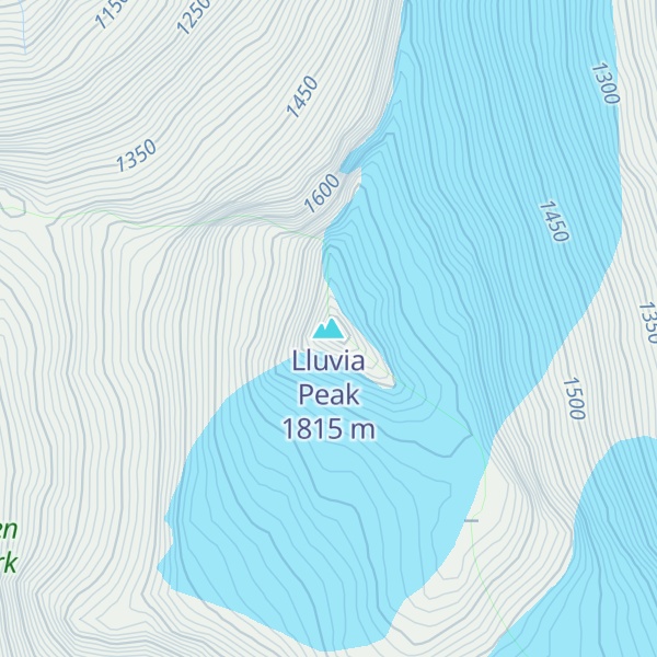Map of Lluvia Peak