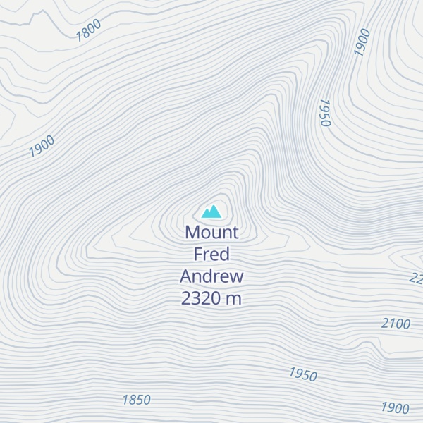 Map of Mount Fred Andrew