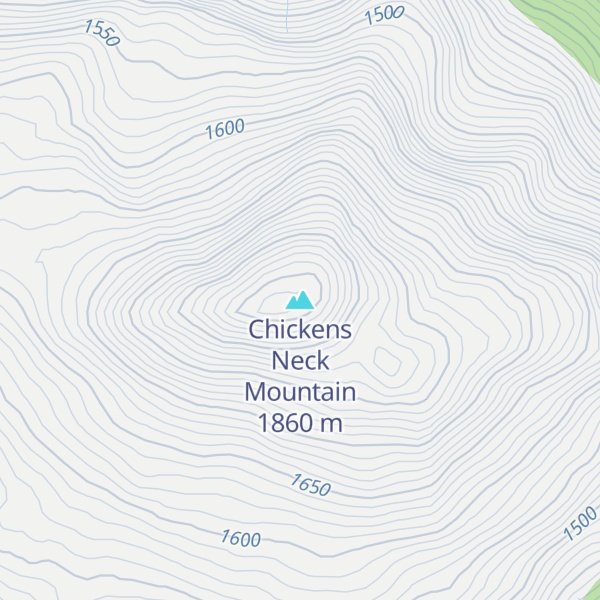Map of Chickens Neck Mountain
