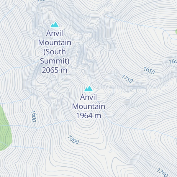 Map of Anvil Mountain