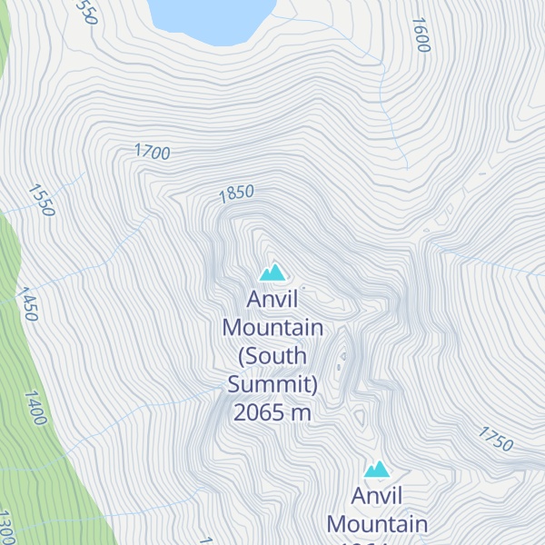 Map of Anvil Mountain (South Summit)