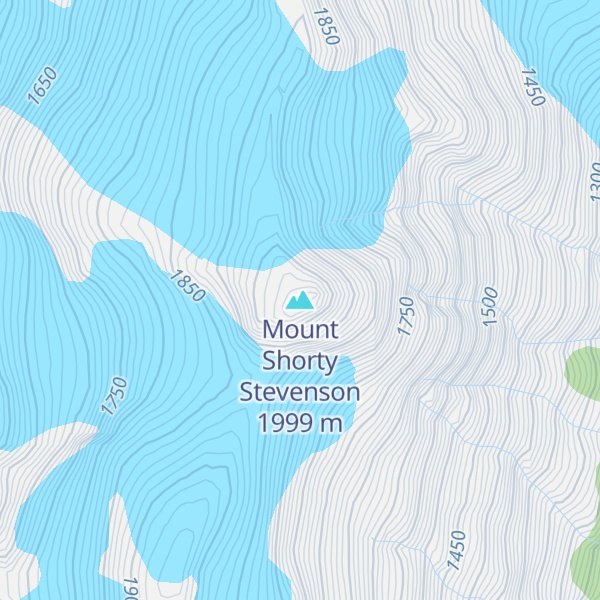 Map of Mount Shorty Stevenson