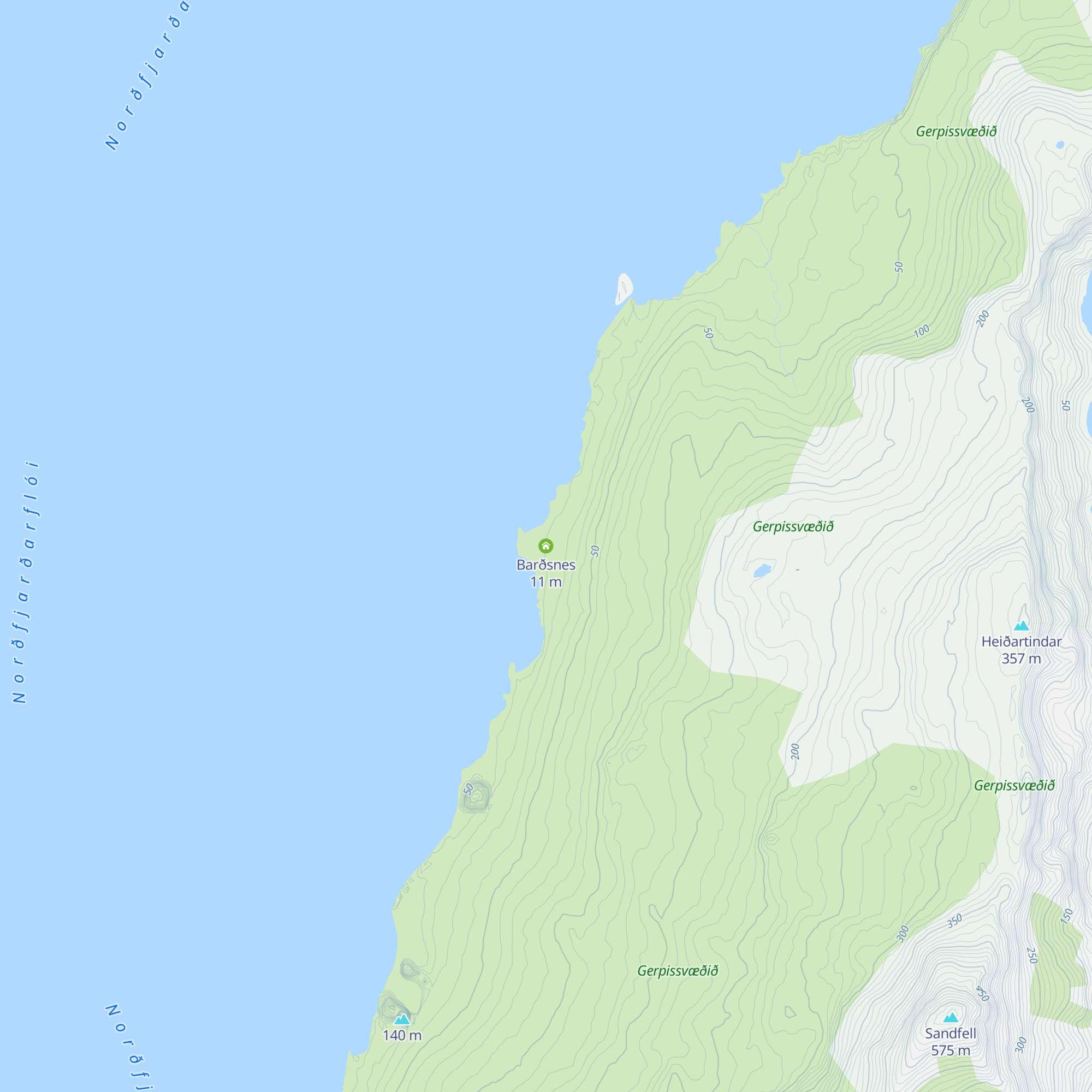 Barðsnes map