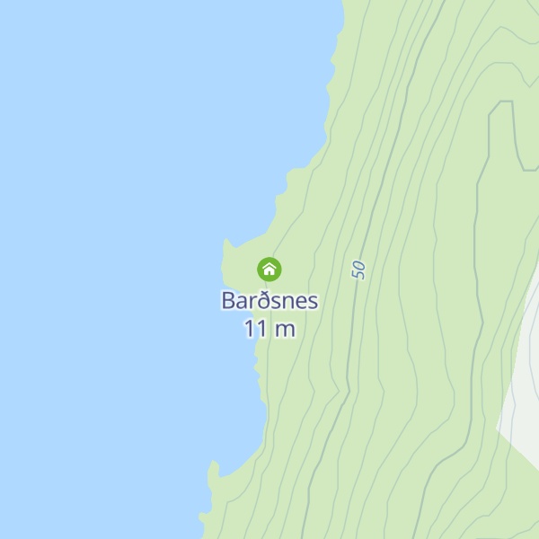 Map of Barðsnes