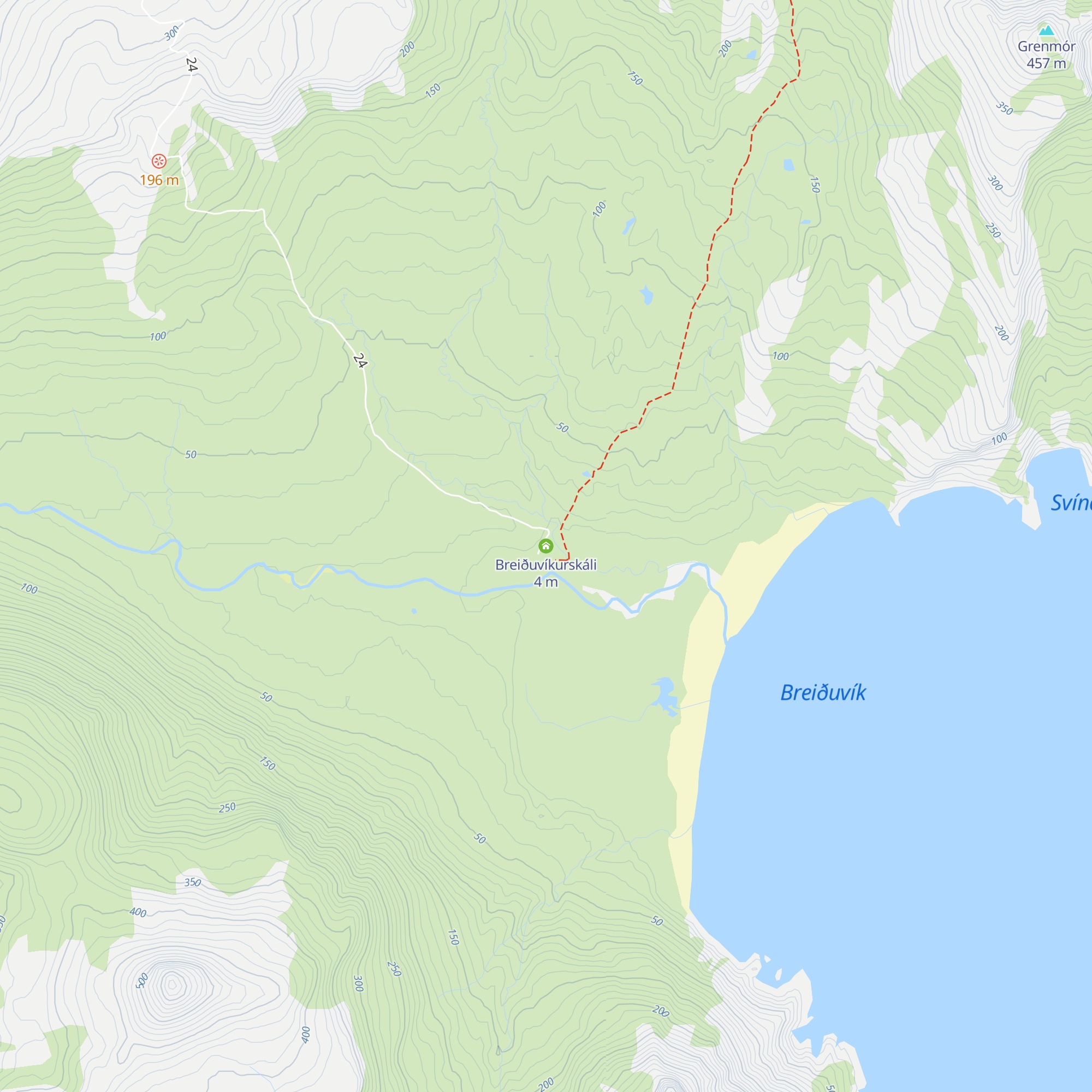 Breiðuvíkurskáli map