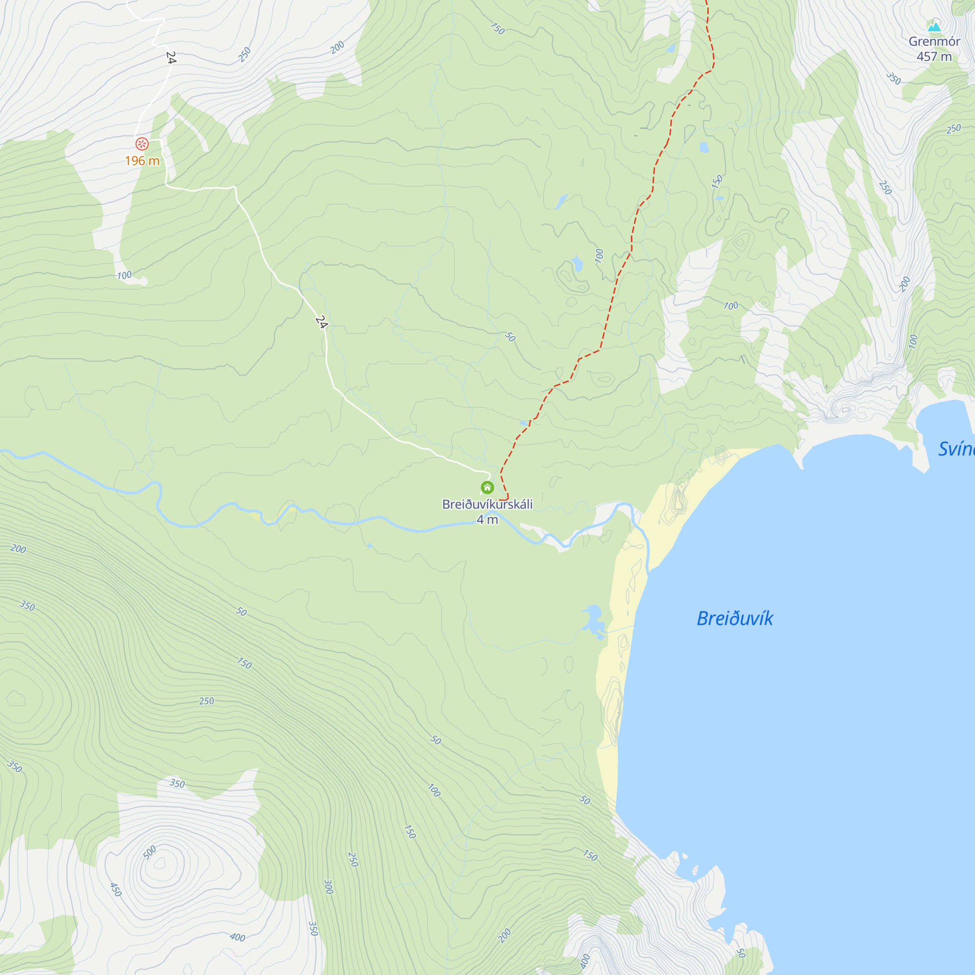 Breiðuvíkurskáli map