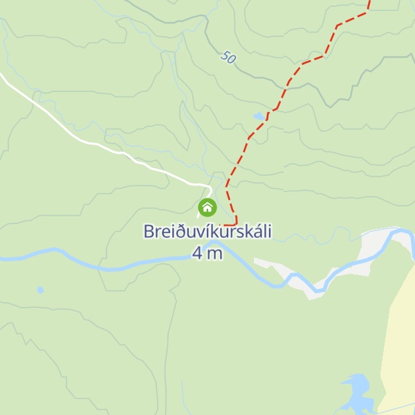 Map of Breiðuvíkurskáli