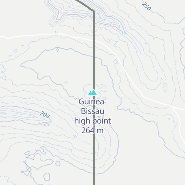 Map of Guinea-Bissau high point