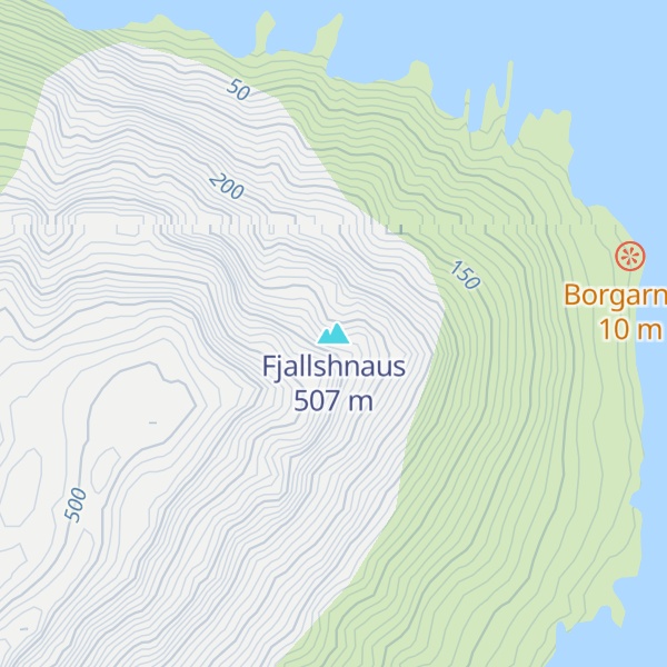 Map of Fjallshnaus