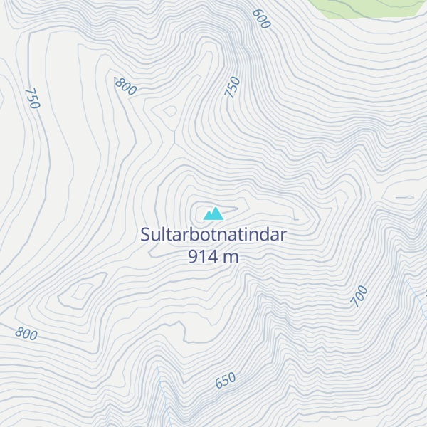 Map of Sultarbotnatindar