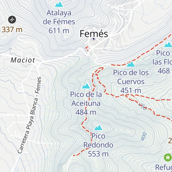Map of Pico de la Aceituna