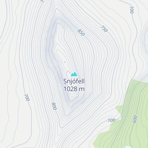 Map of Snjófell